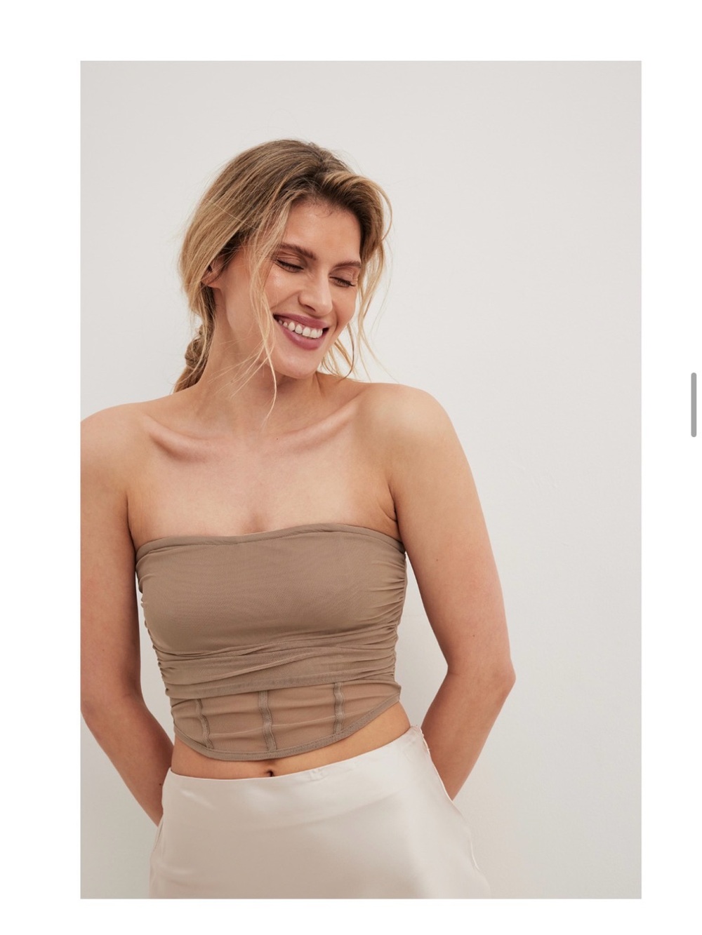 NA-KD Bustier Mesh Tube Top